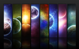 Space planet color variety matte - a sery of images free wallpaper