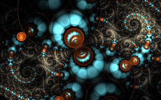 Blue orange spiral fractals gem - image of a bunch free wallpaper