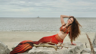 Mermaid beach ship magical realism - magical realism free wallpaper