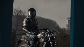 Man motorcycle helmet dark military - a black jacket free wallpaper