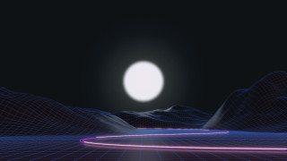 Mountain range bright light retrofuturism - image of a mountain range free wallpaper