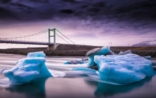 Ice bridge water mountain sky - the water below free wallpaper for desktop