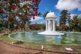 White monument park trees flowers - cherryl fountain free wallpaper