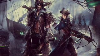 Couple ship pirate fantasy concept - bastien lecouffedeharme free wallpaper for desktop