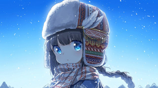 Girl winter hat snow mountain - ayo free wallpaper for desktop