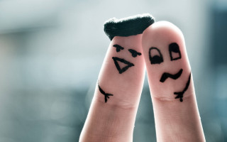 Two fingers faces tachisme microscopic - free hearts wallpaper