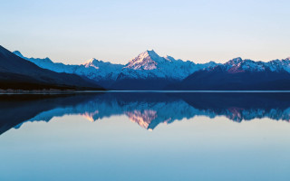 Mountain range reflection sunset minimalism - a clear sky free wallpaper