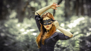 Woman mask woods gothic fantasy - a mask free wallpaper
