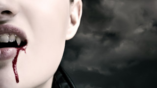 Woman blood dripping gothic matte - a dark sky free wallpaper