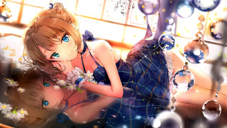 Blue eyes blue dress flower - kyoani free wallpaper