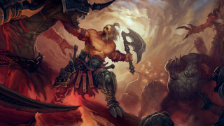 Battle axe demon warrior fantasy - chris rahn free wallpaper