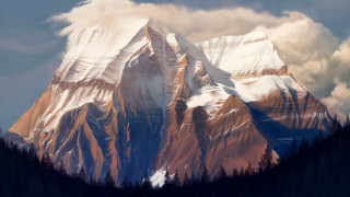 Mountain snowy trees cloudy sky - christophe vacher free wallpaper for desktop