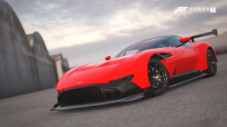 Red sports car road building - a road next free wallpaper