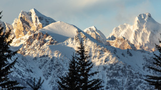 Snowy mountains forests lake blue 2 - arkhip kuindzhi free wallpaper