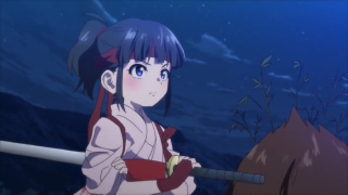 Girl sword water night fish - her hand and a fish free wallpaper