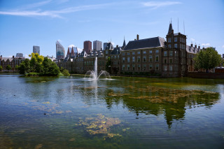 Pond fountain cityscape beach architecture - allaert van everdingen free wallpaper