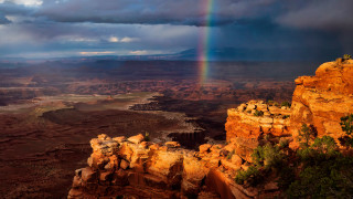 Rainbow canyon river autumn fire - free rain wallpaper for desktop