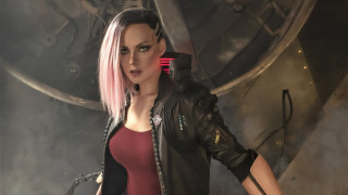 Eve ryder pink hair sword - realistic character concept free wallpaper