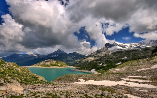 Mountain lake cloudy sky mountains - carlo carlone free wallpaper