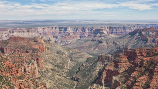 Canyon sky clouds cliffs bridge - a view of a canyon free wallpaper