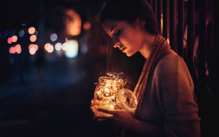 Woman candle jar night lights - araceli gilbert free wallpaper