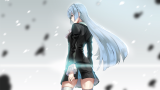 Woman long white hair black 5 - luminous free wallpaper