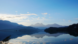 Lake mountains blue sky clouds 9 - beautiful scenery free wallpaper for desktop