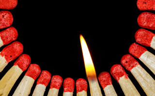 Matches lit fire blood red - free light wallpaper