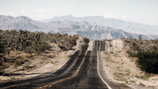 Mountain road clouds trees lake 2 - carl hoppe free wallpaper