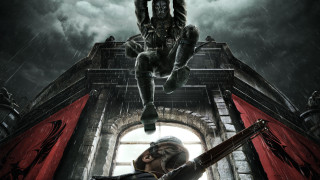 Man suspended woman black dress - the air free wallpaper