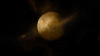 Yellow moon dust space aurora - dust free wallpaper