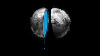 Scissors cut moon planet star - sense of depth free wallpaper for desktop