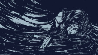 Woman boat water paddle wave - a screenprint free wallpaper for desktop