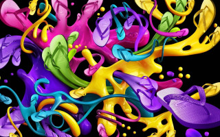 Colorful shoes airbrush graffiti abstract - the air together free wallpaper