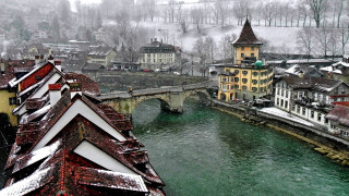 River city bridge clock tower - a city next free wallpaper