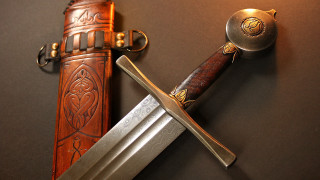 Knife sheath table light bronze - medieval free wallpaper