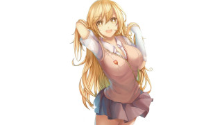 Chizuko yoshida manga blonde girl - her hand behind her head free wallpaper for desktop