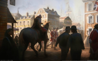 Man horse town square architecture - craig mullins free wallpaper