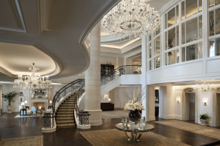 Luxury foyer chandeliers staircase arts - a chandelier free wallpaper