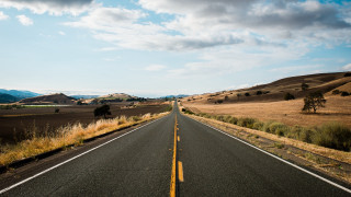 Long road sky field trees - empty free wallpaper