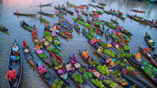 Large group boats vegetables impressionism - vegetable free wallpaper