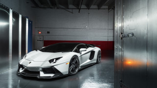 White sports car garage red 13 - a garage next free wallpaper for desktop