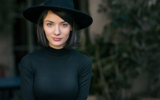 Woman black hat green tree - kai carpenter free wallpaper for desktop