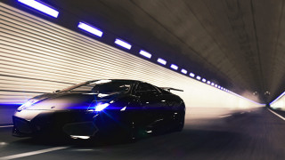 Car tunnel lights matte blur - a car driving free wallpaper