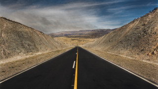 Long road mountain cloudy sky 3 - a long road free wallpaper for desktop