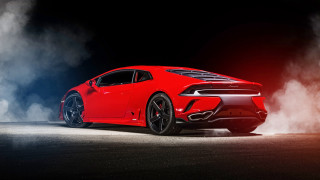 Red sports car smoke exhaust 2 - rim free wallpaper