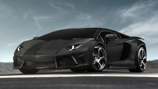 Black sports car daytime sky - a black sports car free wallpaper