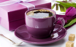 Purple coffee bowl candy bow - edi rama free wallpaper