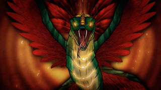Green red dragon mouth open - dragon free wallpaper