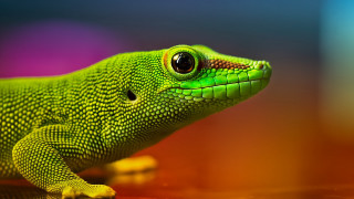 Green lizard yellow tail macro 2 - a green lizard free wallpaper